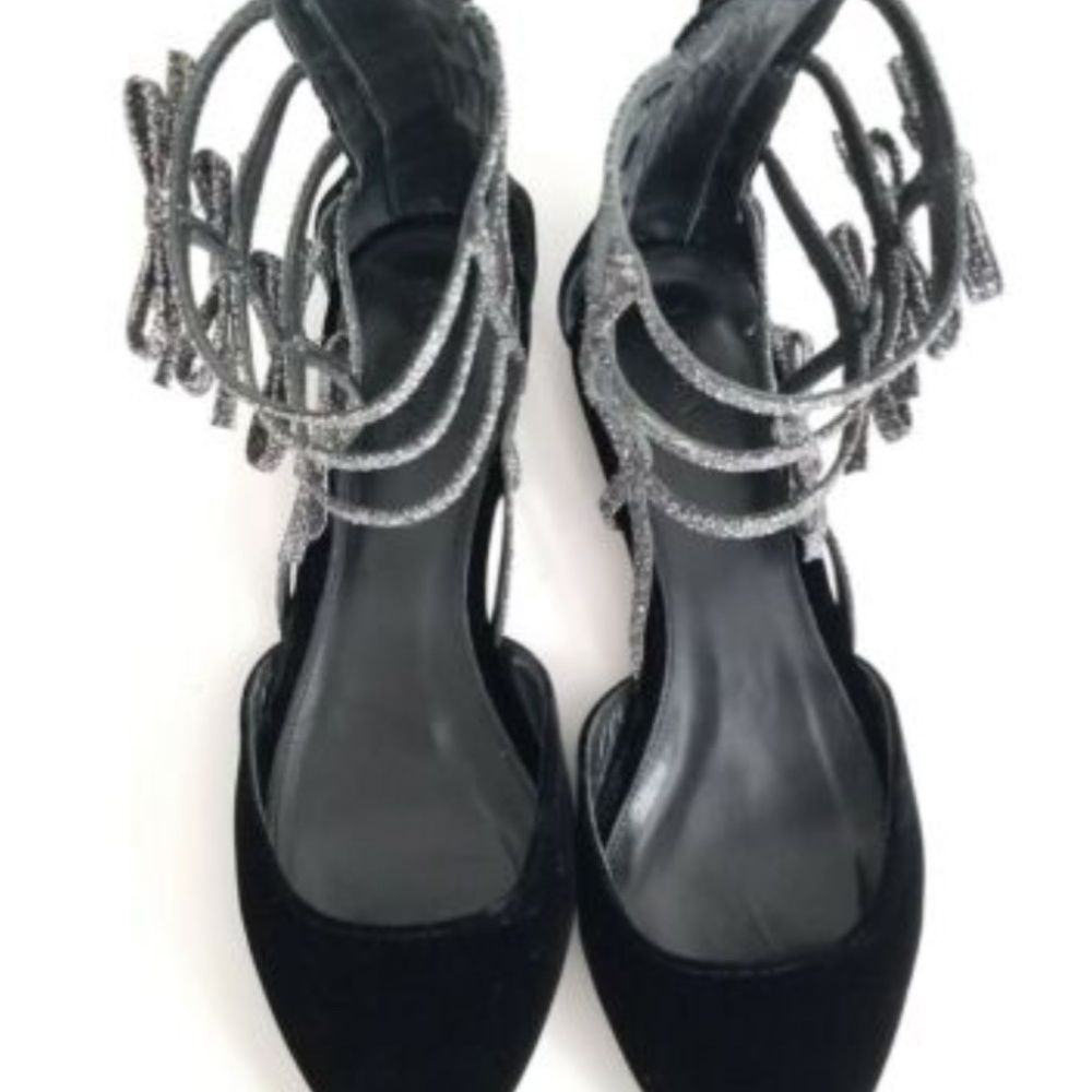 J. Crew Women's Velvet Bow Gladiator Flats - Size US 6 - Picture 3 of 8